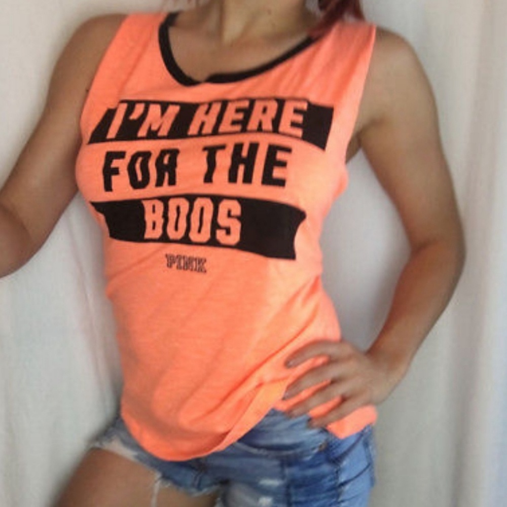 PINK VS "I'm here for the boos" tank small - Picture 1 of 3